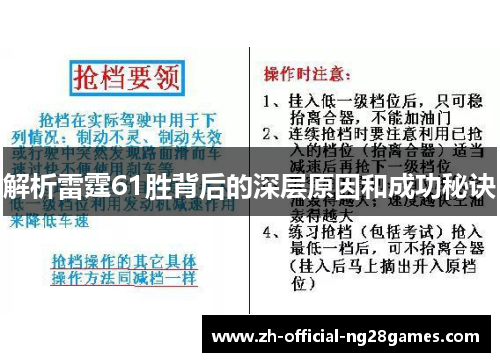 解析雷霆61胜背后的深层原因和成功秘诀