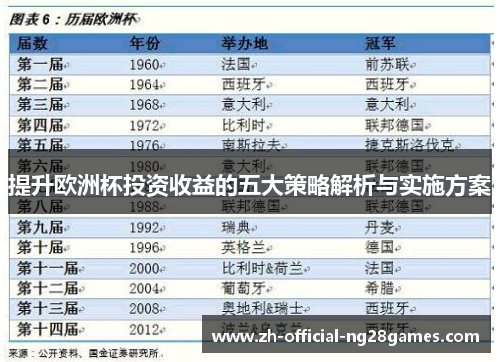 提升欧洲杯投资收益的五大策略解析与实施方案